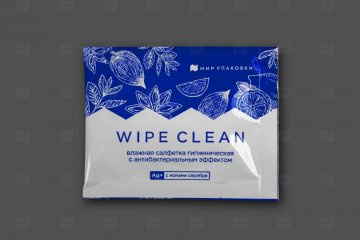 Купить Салфетка влажная в инд. упаковке "Wipe Clean". Мир упаковки