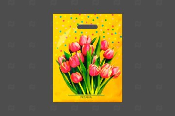 картинка Пакет с вырубной ручкой 31*40см 60мк Солнечный букет Мир упаковки