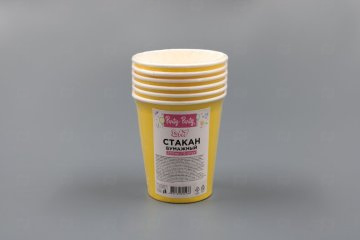 картинка Набор стаканов бумажных желтый 250мл Party-Party day 6шт Мир упаковки