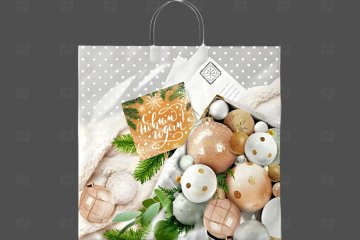 картинка Пакет с пластиковой ручкой 38*35см Предвкушение НГ Мир упаковки