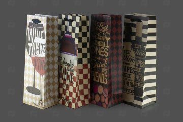 картинка Пакет ламинированный под бутылку 35*12*9см SCW373-ABCD Мир упаковки