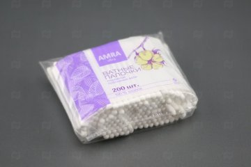 картинка Ватные палочки 200шт пакет Amra Мир упаковки