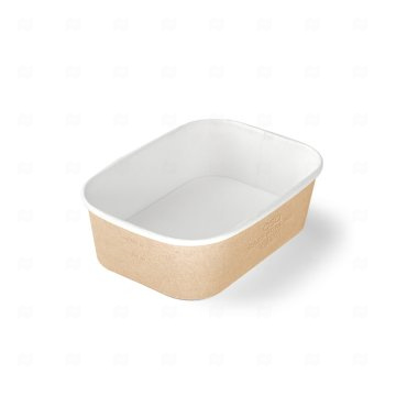 картинка Контейнер бум б/крышки 660мл 170/150*120/100*51мм крафт+белый Case Bowl 660 45шт Мир упаковки