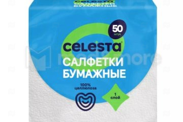 картинка Салфетки бумажные 24*24см 1сл белые 50шт CELESTA Мир упаковки