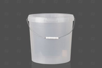 картинка Ведро 20л круглое прозрачное d-340мм б/крышки с к/замком с мет ручкой АУ Мир упаковки