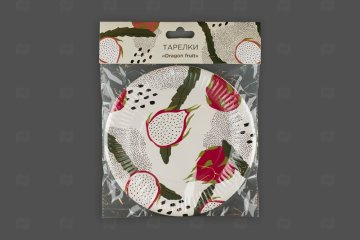 картинка Тарелка бумажная d-190мм dragon fruit набор 6шт Мир упаковки