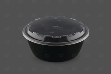 картинка Контейнер 950мл 172*64мм с крышкой черный ПП В Мир упаковки