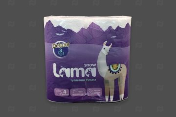 картинка Бумага туалетная 3сл белая 4рул Snow Lama Deluxe Мир упаковки