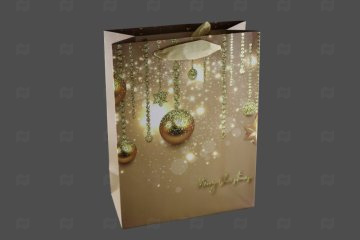 картинка Пакет ламинированный 24*18*8см Шампань НГ SCW692-ABCD  Мир упаковки