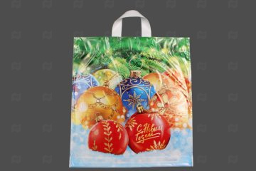 картинка Пакет с петлевой ручкой 40*42см 45мк Елкины подарки НГ 25шт Мир упаковки