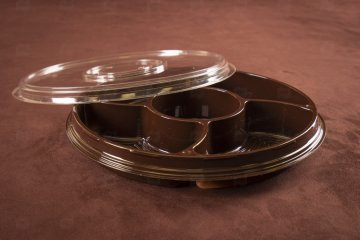 картинка Контейнер ТР-260 260*42 5-секционный б/крышки коричневый ПЭТ Мир упаковки