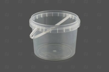 картинка Ведро 0,55л круглое прозрачное d-111/h-85мм б/крышки с к/замком с пласт ручкой ПТ Мир упаковки