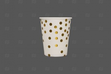 картинка Набор стаканов бумажных Золотой горох на белом 250мл (6шт) Мир упаковки