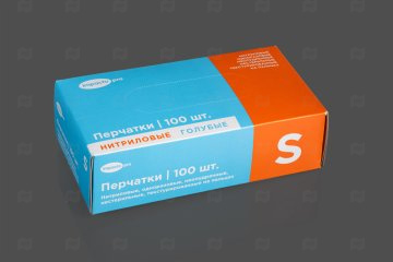 картинка Перчатки нитриловые голубые S 100шт Impacto pro Мир упаковки