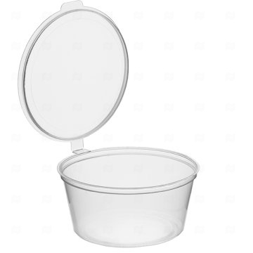 картинка Соусник 80мл круглый прозрачный с внутренним закрытием крышки 80шт ПП В Мир упаковки