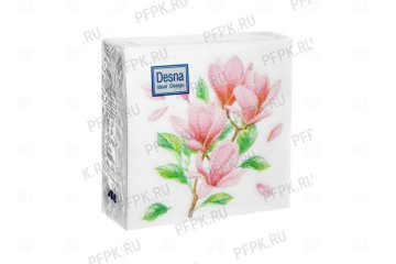 картинка Салфетки бумажные 24*24см 1сл Магнолия Design 40шт Desna Мир упаковки