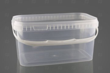картинка Ведро 3,3л прямоугольное прозрачное 249*156*126мм с крышкой с к/замком с пласт ручкой ПТП Мир упаковки