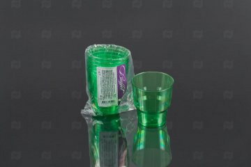картинка Стакан Кристалл зеленый 200мл пластик (6шт) Мир упаковки