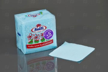 картинка Салфетки бумажные 24*24см 1сл цветные 80шт Solfi Мир упаковки