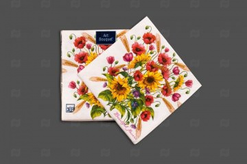 картинка Салфетки Art Bouquet 3-сл 330х330 (20 шт) Солнечный букет арт. 37402 Мир упаковки