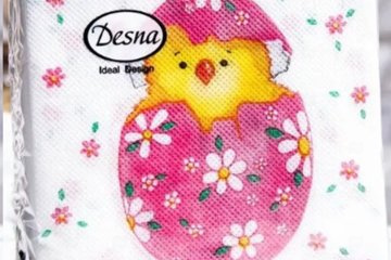 картинка Салфетки бумажные Пасха 24*24см 1сл Сюрприз Design 40шт Desna Мир упаковки