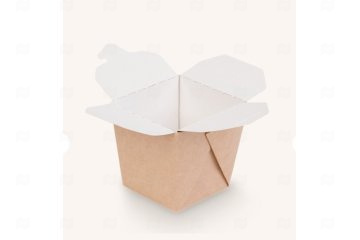 картинка Контейнер бумажный WOK 750мл крафт квадратное дно XL 30шт Мир упаковки
