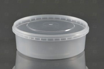 картинка Банка ПП 1000мл круглая прозрачная d-173/h-59мм б/крышки с к/замком 150шт ПТ Мир упаковки