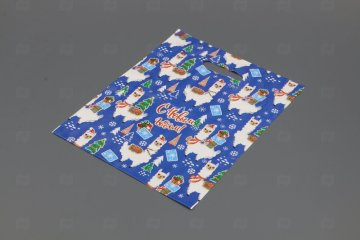 картинка Пакет с вырубной ручкой 30*40см 30мк Веселого Рождества НГ 50шт Мир упаковки