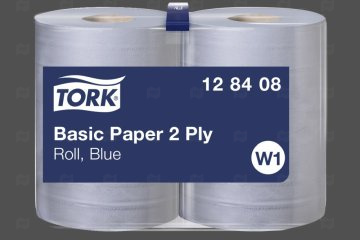 картинка Бумага протирочная синяя 2сл h 36,9см 340м 1000листов Tork W1 Мир упаковки