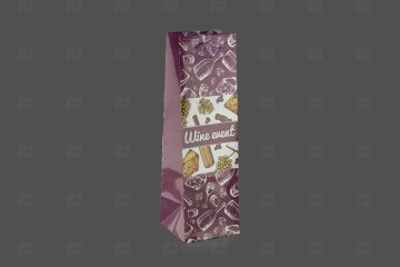 картинка Пакет ламинированный под бутылку 33*10*10см Вино Бутылки 12шт Мир упаковки