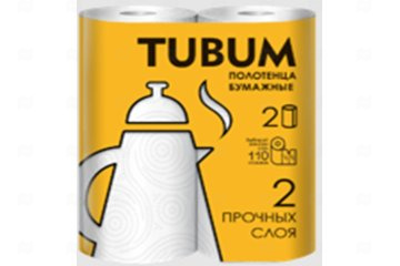 картинка Полотенца бумажные 2сл белые 2рул Tubum Мир упаковки