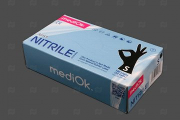 Купить Перчатки нитриловые ЧЕРНЫЕ S MEDIOK (50 пар) . Мир упаковки