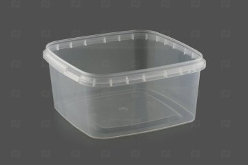картинка Баночка ПТ 600мл 131*131*61 (25шт) квадратная без крышки (Куб 600/131/К) (ПП)   Мир упаковки