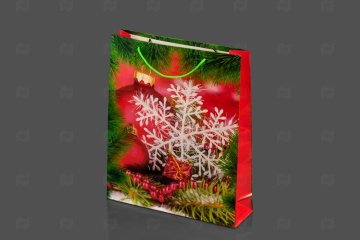 картинка Пакет ламинированный 32*40*9см Ассорти Снежинки НГ Мир упаковки