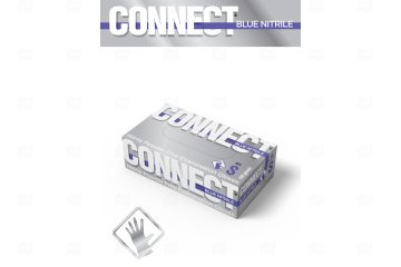 картинка Перчатки нитриловые голубые S 100шт Connect Мир упаковки