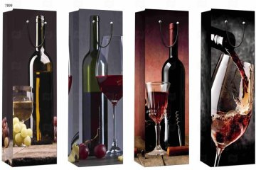 картинка Пакет ламинированный под бутылку 35*12*9см X7899 Мир упаковки