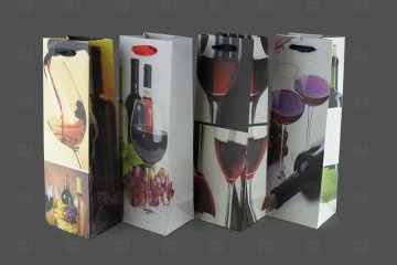 картинка Пакет ламинированный под бутылку 35*12*9см Вино глянец SCW300-ABCD Мир упаковки