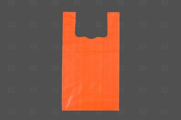 картинка Пакет майка ПСД 30+17*55см 35мк с блеском оранжевый 30шт Мир упаковки