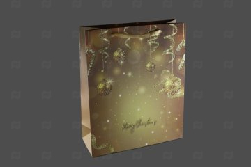 картинка Пакет ламинированный 32*26*10см Шампань НГ SCW692-ABCD  Мир упаковки