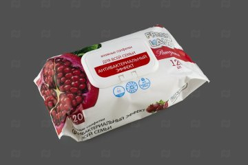картинка Салфетки влажные 120шт антибактериальные с клапаном FreshLand Мир упаковки