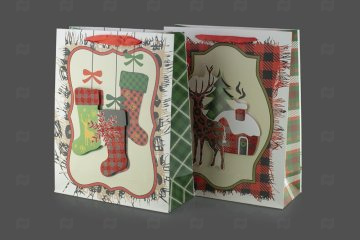 картинка Пакет ламинированный 32*26*10см Ассорти №86 НГ Мир упаковки