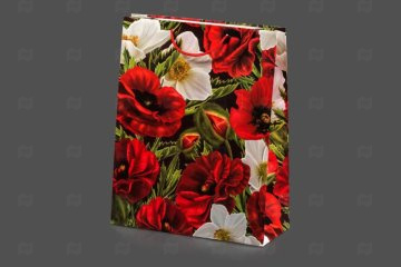 картинка Пакет ламинированный 32*40*13см Цветы Тюльпаны 12шт Мир упаковки