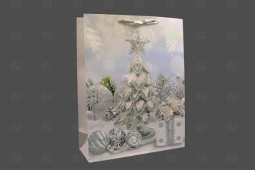 картинка Пакет ламинированный 40*31*12см Серебро НГ SCW705-ABCD Мир упаковки