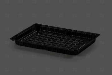 картинка Контейнер д/суши С-29 253*181*34мм б/крышки черный ПС Мир упаковки