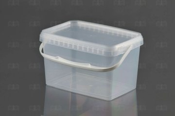 картинка Ведро 2л прямоугольное прозрачное 191*129*120мм б/крышки с к/замком с пласт ручкой АУ Мир упаковки
