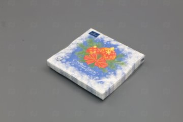 картинка Салфетки бумажные НГ 33*33см 3сл Новогодние шары на синем 20шт Art Bouquet Origina Мир упаковки