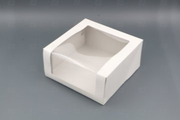 картинка Коробка бум д/торта с окном 225*225*110мм белый 50шт Мир упаковки