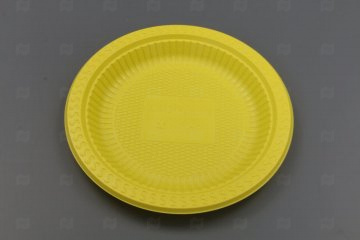 картинка Тарелка десертная d-180 кукурузный крахмал желтая (50шт) Мир упаковки