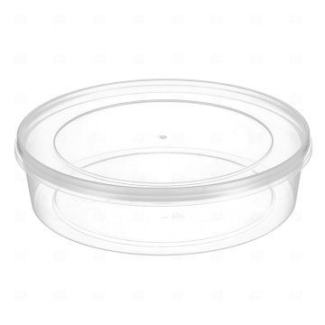 картинка Банка ПП 350мл круглая шайба прозрачная d-140/h-36мм с крышкой б/замка 480шт ПТП Мир упаковки