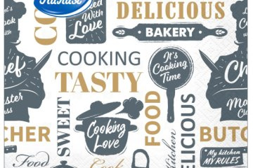 картинка Салфетки бумажные 33*33см 2сл Шеф 20шт Лилия Мир упаковки